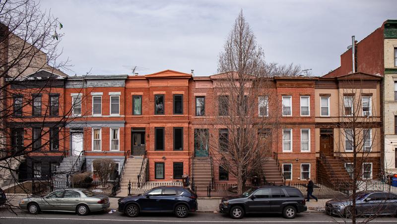 A row of brownstones in Crown Heights.